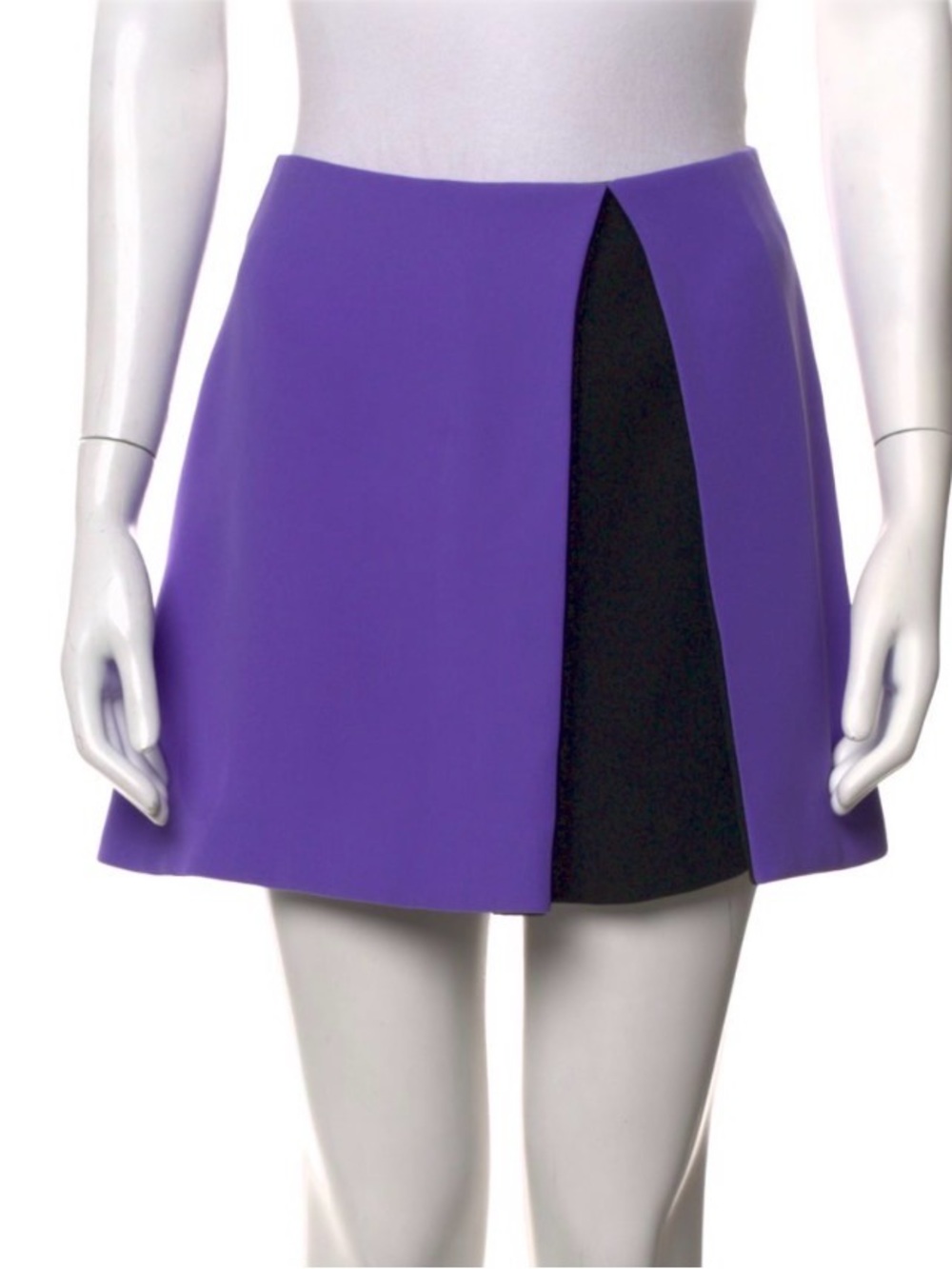 Vintage Balenciaga 2014 Purple A-Line Skirt with Black Inset